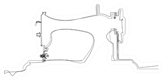 Tailor Logo Single Line Drawing Sewing Machine Sticker