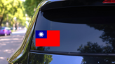 Taiwan Flag Sticker on a Rear Car Window (New) example