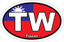 Taiwan Tw Flag Oval Sticker