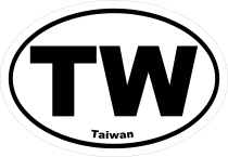 Taiwan Tw  Oval Sticker