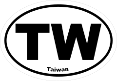 Taiwan Tw  Oval Sticker