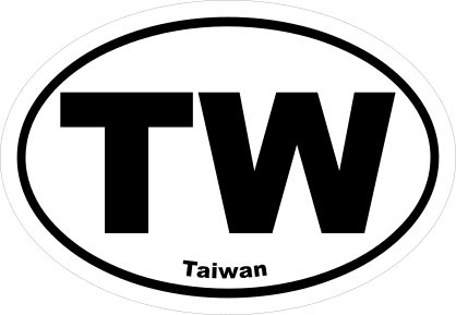 Taiwan Tw  Oval Sticker