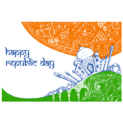 Taj Mahal India Happy Republic Day Sticker