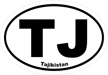 Tajikistan Tj Oval Sticker