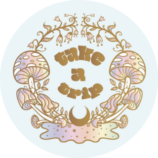 Take A Trip Psychedelic Magic Mushrooms Art Sticker