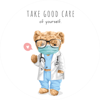 Take Good Care Of Yourself Teddy Bear Doctor Sticker