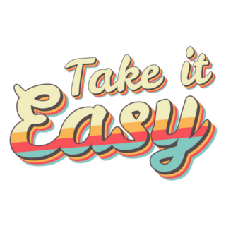 Take It Easy 70s Vintage Hawaii Lettering Sticker