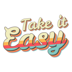 Take It Easy 70s Vintage Hawaii Lettering Sticker