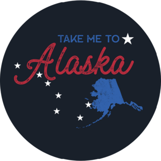 Take Me To Alaska Map Illustration Sticker
