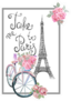 Take Me To Paris Bicycle Illustration Sticker