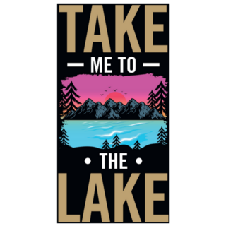 Take Me To The Lake Illustration Lettering Sticker