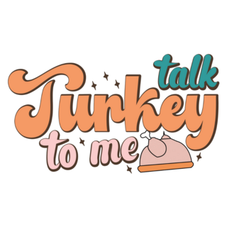 Talk Turkey To Me Retro Lettering Sticker