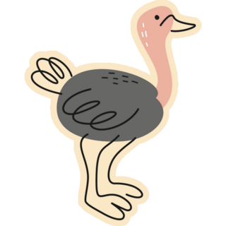 Tall African Ostrich Inhabitant Sticker