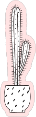 Tall Cactus in Pot Sticker