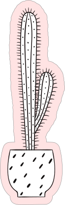 Tall Cactus in Pot Sticker