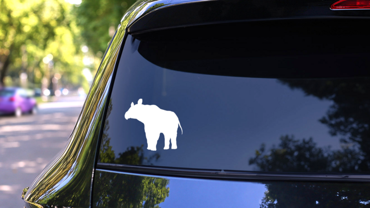 Tall Interesting Dinosaur Sticker on a Rear Car Window (New) example