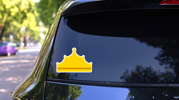 Tall King Crown Icon Sticker on a Rear Car Window (New) example