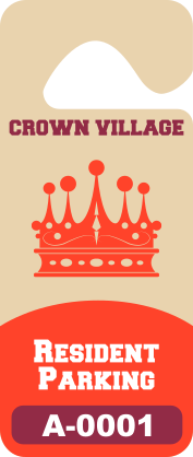 Tall Rectangular Apartment Hang Tag Parking Permit