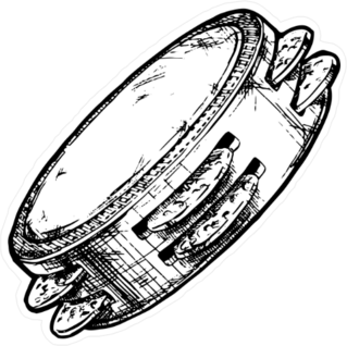 Tambourine Illustration Sticker