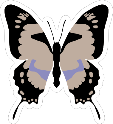 Tan and Purple Butterfly Sticker