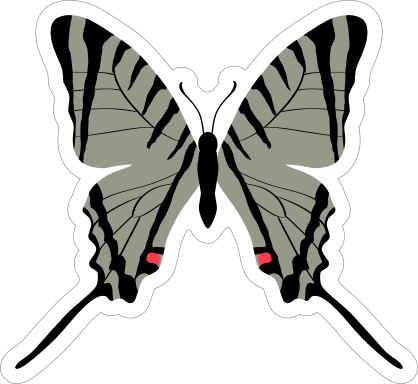 Tan and Red Butterfly Sticker