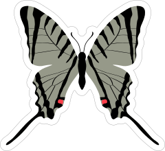 Tan and Red Butterfly Sticker