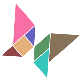 Tangram Abstract Geometric Butterfly Sticker