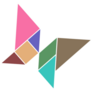 Tangram Abstract Geometric Butterfly Sticker