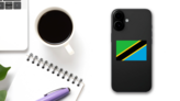Tanzania Flag Sticker on a Phone (New) example