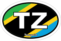 Tanzania Tz Flag Oval Sticker