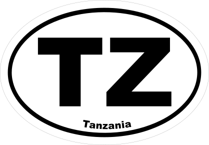 Tanzania Tz Oval Sticker