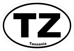 Tanzania Tz Oval Sticker