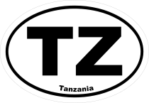 Tanzania Tz Oval Sticker