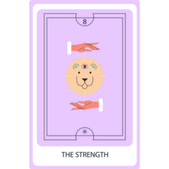 Tarot Card Major The Strength Purple Sticker