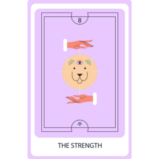 Tarot Card Major The Strength Purple Sticker