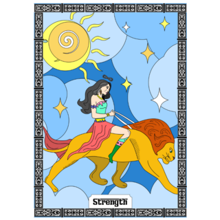 Tarot Card Strength Abstract Sticker