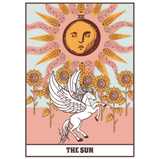 Tarot Card The Sun Boho Sticker