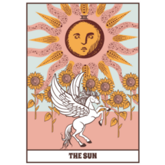 Tarot Card The Sun Boho Sticker