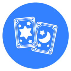 Tarot Cards Icon In Blue Sticker