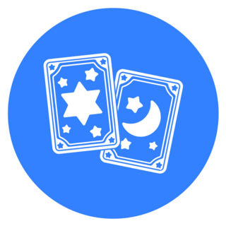 Tarot Cards Icon In Blue Sticker