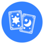 Tarot Cards Icon In Blue Sticker