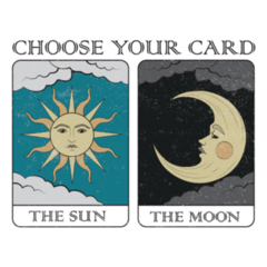 Tarot Cards The Sun And The Moon Sticker