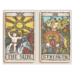 Tarot Cards The Sun Strength Sticker