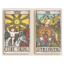 Tarot Cards The Sun Strength Sticker