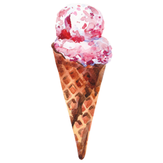 Tasty Ice Cream In Waffle Sticker
