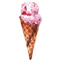 Tasty Ice Cream In Waffle Sticker