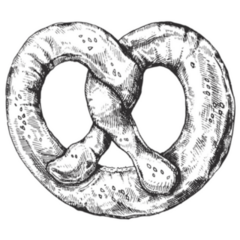 Tasty Pretzel Illustration German Snack Sticker