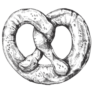 Tasty Pretzel Illustration German Snack Sticker