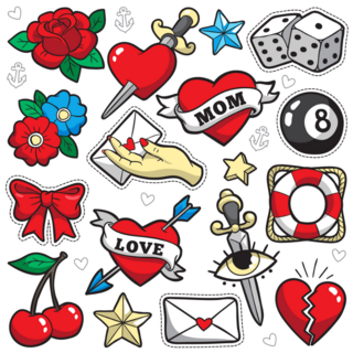 Tattoo Art Sticker Sheet