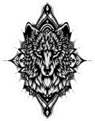 Tattoo Design Wolf Sticker